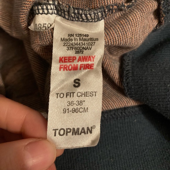 Vintage Topman by Topshop Blue Sweater with Fox Pattern 100% Cotton Mens Small - Picture 3 of 6